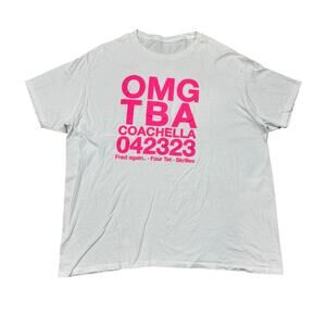 Rare Fred Again... OMG TBA Coachella Skrillex Festival Merch Shirt Men's 3XL EDM